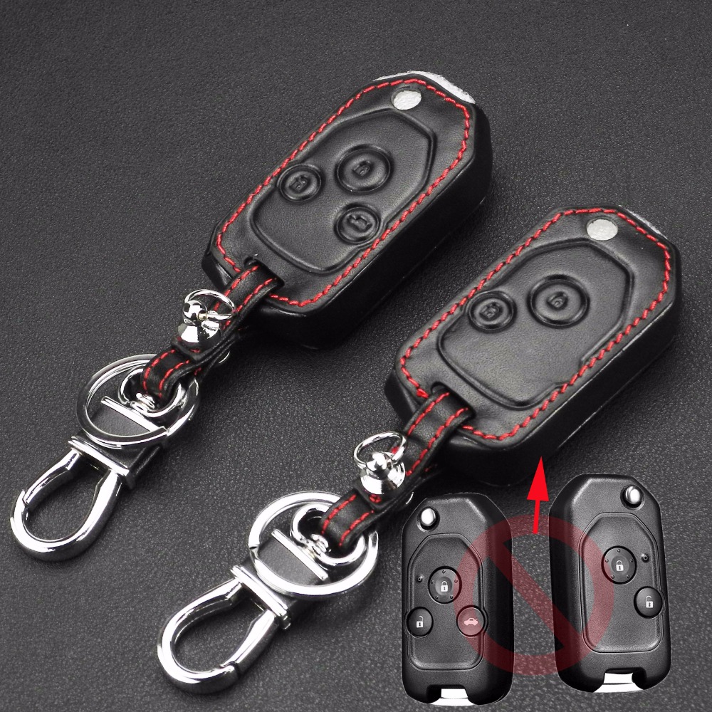 Jingyuqin  2 / 3 ư  ڵ Ű ̽ Ŀ ȥ ڵ   ù  ø Ű ̽/jingyuqin Remote 2/3 Buttons Leather Car Key Case Cover For Honda Accord fit O